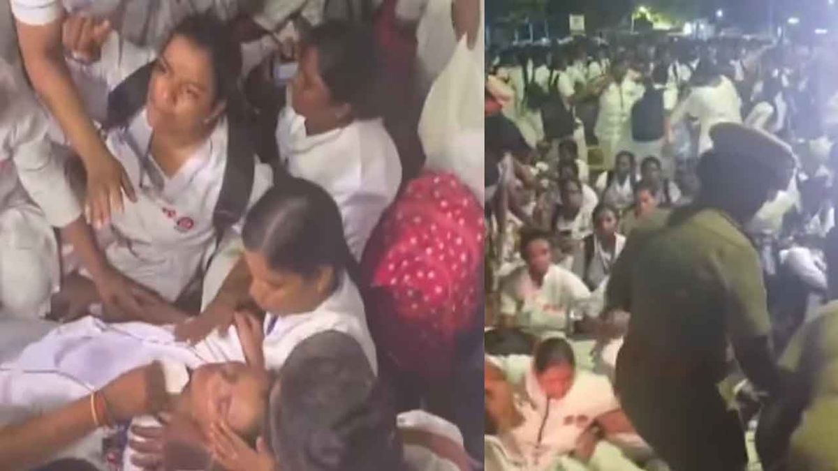செவிலியர்கள் போராட்டம்; குண்டுக்கட்டாக இரவில் கைது செய்த போலீசார்