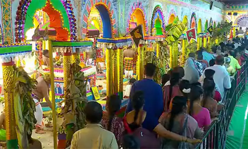 மதுரை மீனாட்சி சுந்தரேஸ்வரர் கோவில் கும்பாபிஷேகம்; எட்டாம் கால யாகசாலை பூஜை துவக்கம்