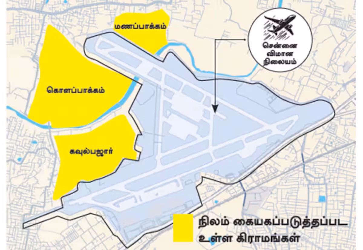 சென்னை விமான நிலைய விரிவாக்க பணிகள் துவங்கியது! 3 கிராமங்களில் நிலத்தை கையகப்படுத்துது அரசு